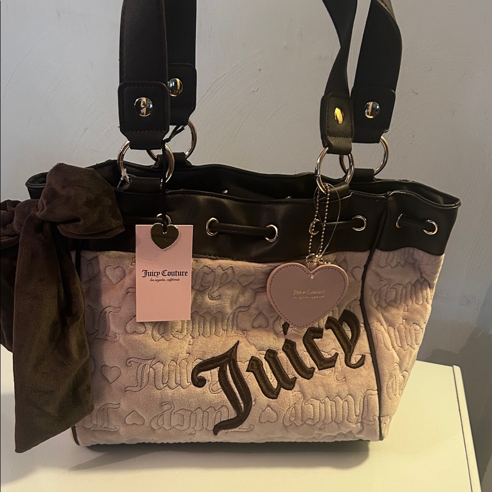 Juicy Couture Pink and Brown Tote Bag